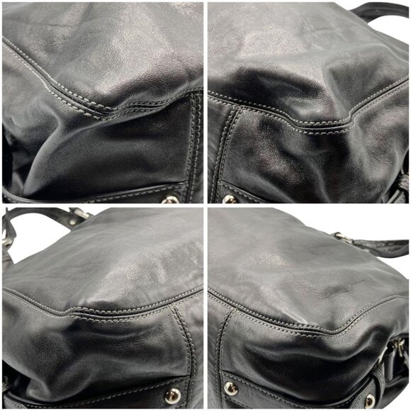 Coach Leather Handbag Logo Plate Charm Black - Picture 5 of 10